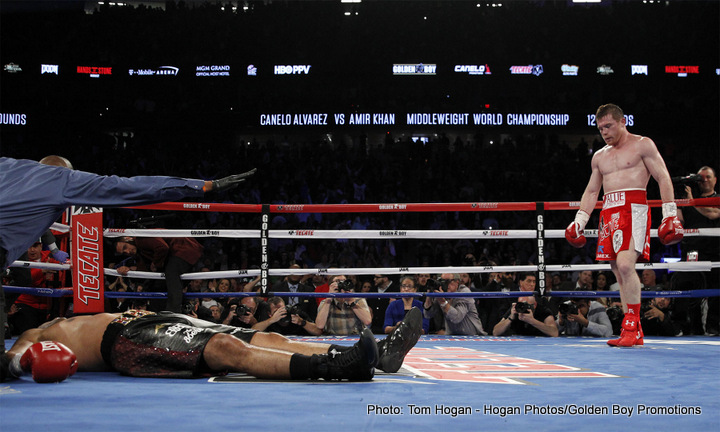 Canelo vs. Khan boxing photo