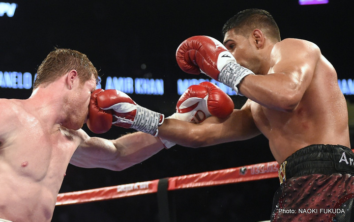 Canelo vs. Khan boxing photo