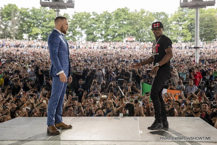 Image: McGregor on Mayweather wearing a schoolbag 'You can't even read'