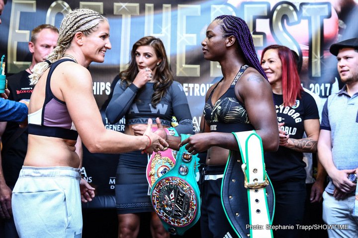 Image: Nikki Adler vs. Claressa Shields final weights, quotes