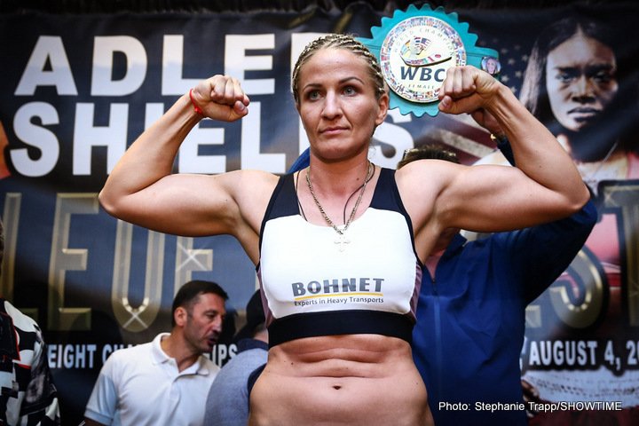 Image: Nikki Adler vs. Claressa Shields final weights, quotes