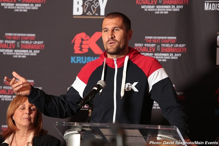 Image: Main Events petitioning WBO to make Kovalev vs. Shabranskyy for title