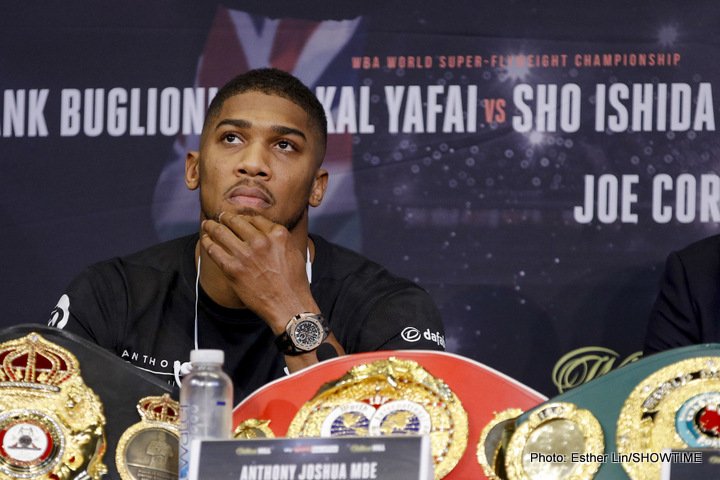 Image: Joshua explains why he trashed Wilder, Parker and Fury