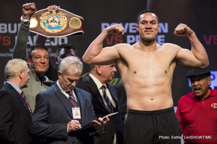 Image: Photos: Anthony Joshua and Joseph Parker official weigh-in