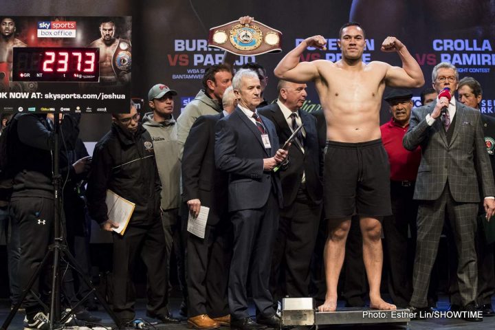 Image: Photos: Anthony Joshua and Joseph Parker official weigh-in