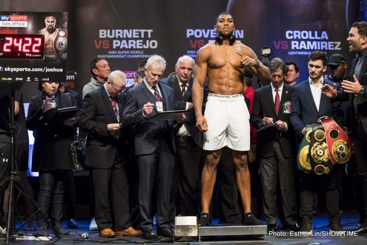 Image: Photos: Anthony Joshua and Joseph Parker official weigh-in