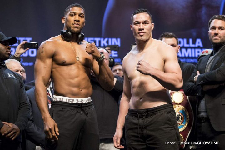 Image: Photos: Anthony Joshua and Joseph Parker official weigh-in