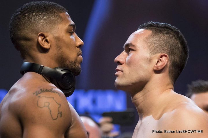 Image: Photos: Anthony Joshua and Joseph Parker official weigh-in