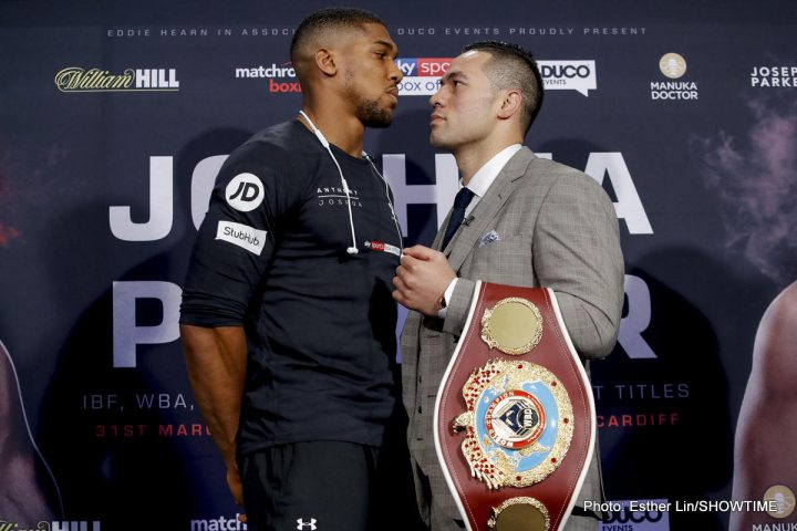 Image: Joseph Parker vows to take Joshua's belts back to New Zealand