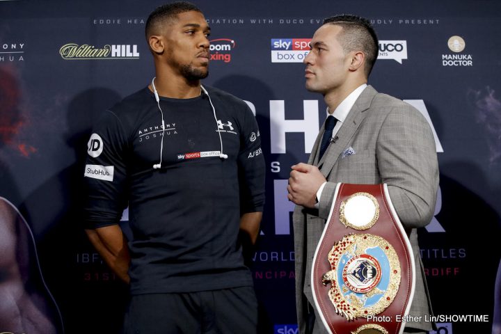 Image: Joseph Parker vows to take Joshua's belts back to New Zealand