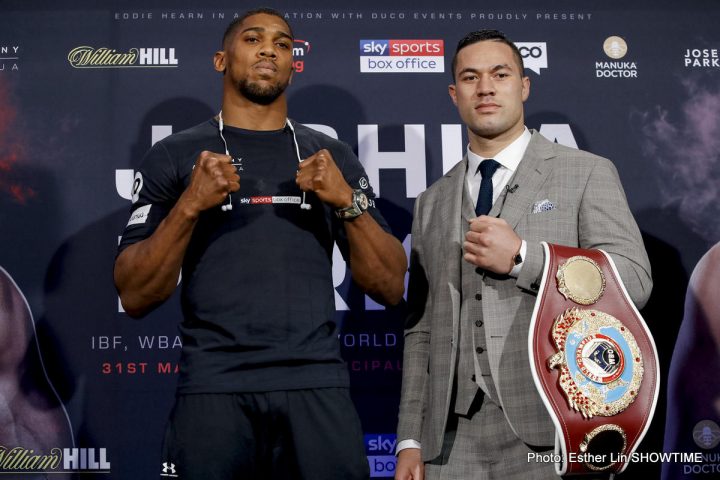 Image: Joseph Parker vows to take Joshua's belts back to New Zealand