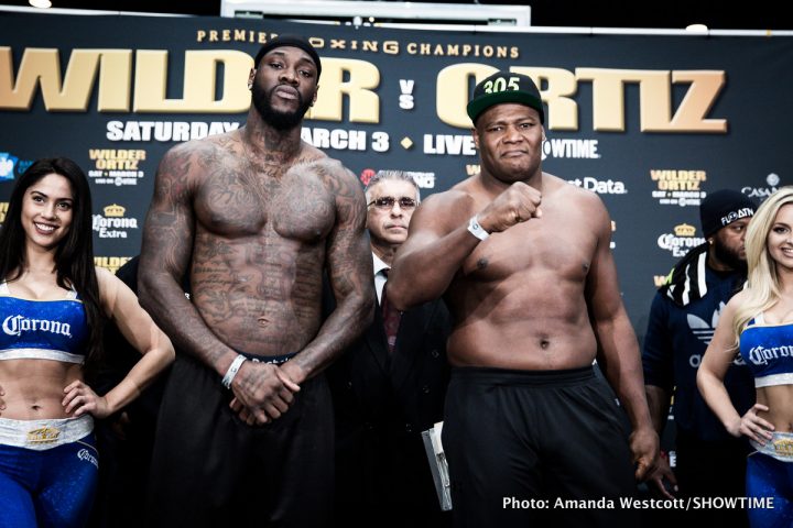 Image: Weights: Deontay Wilder 214.75 vs. Luis Ortiz 241.25