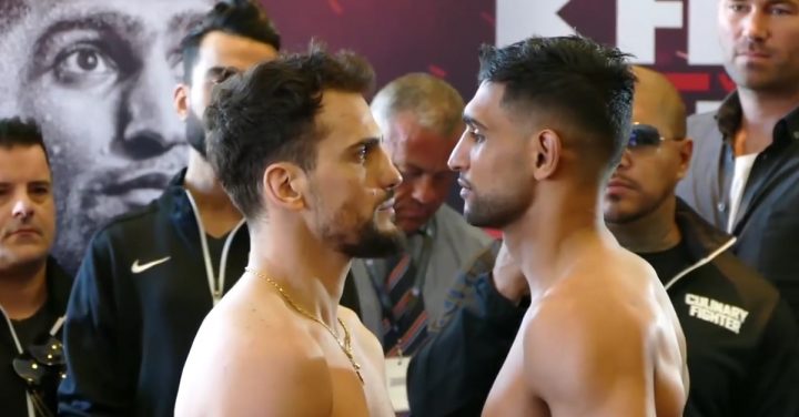 Image: Amir Khan vs. Phil Lo Greco – Official weights