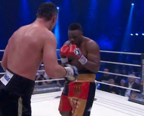 Image: Vitali beat Chisora using only his right hand; his left hand may have been injured