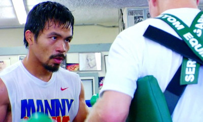 Image: Pacquiao says the catch-weight "Benifits me"