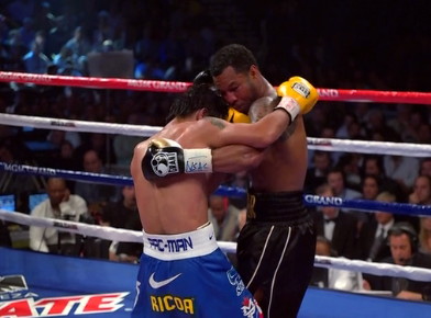 Image: Pacquiao tried to impress against Mosley but got a bad case of the cramps