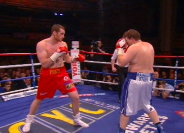 Image: David Price showed vulnerability to right hands and jabs against McDermott
