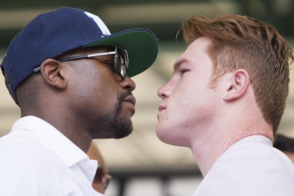 Mayweather and Canelo faceoff