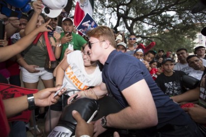 Canelo with fans