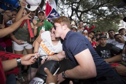 Canelo with fans