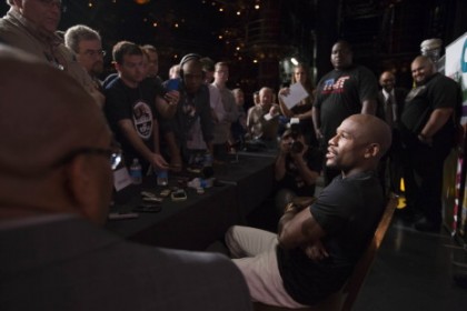 Mayweather with media