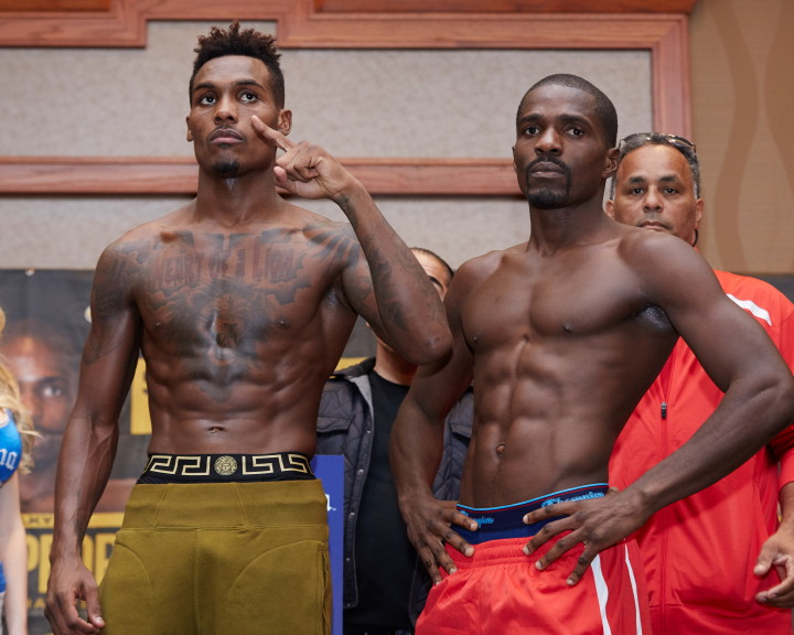 Image: Charlo-Campfort & Spence-Barrera weigh-in results