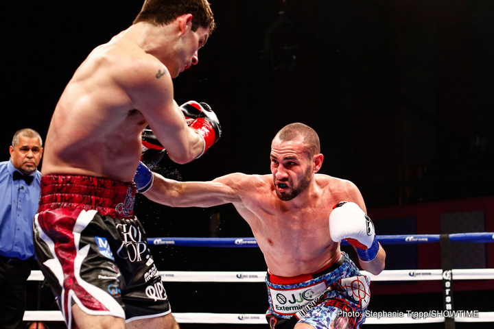 Image: Raymundo Beltran defends against Jose Pedraza on Aug.25