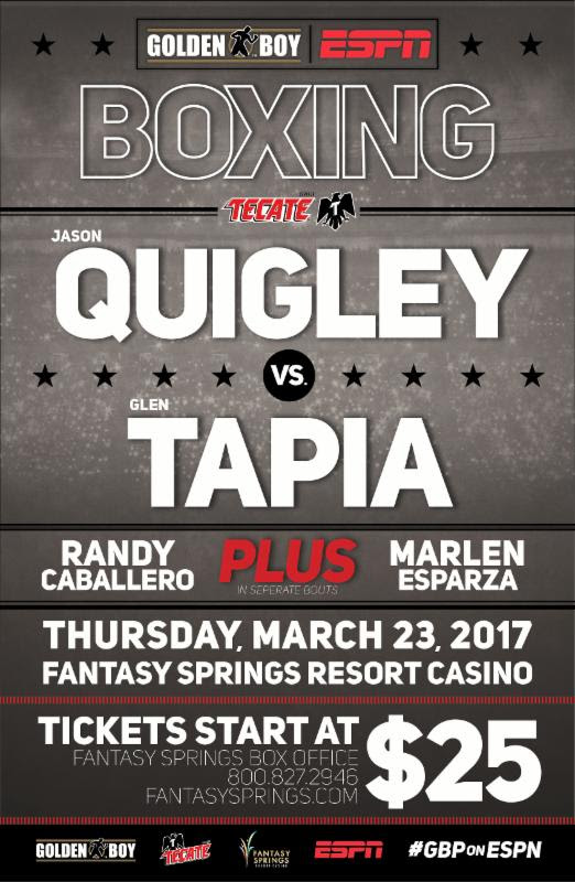 Image: Jason Quigley vs. Glen Tapia on March 23