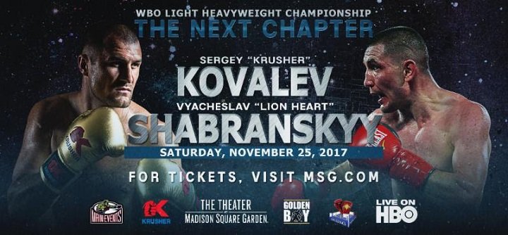 Image: Kovalev faces Shabranskyy for vacant WBO 175lb title