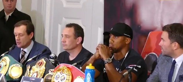 Image: Anthony Joshua sounding delusional at press conference
