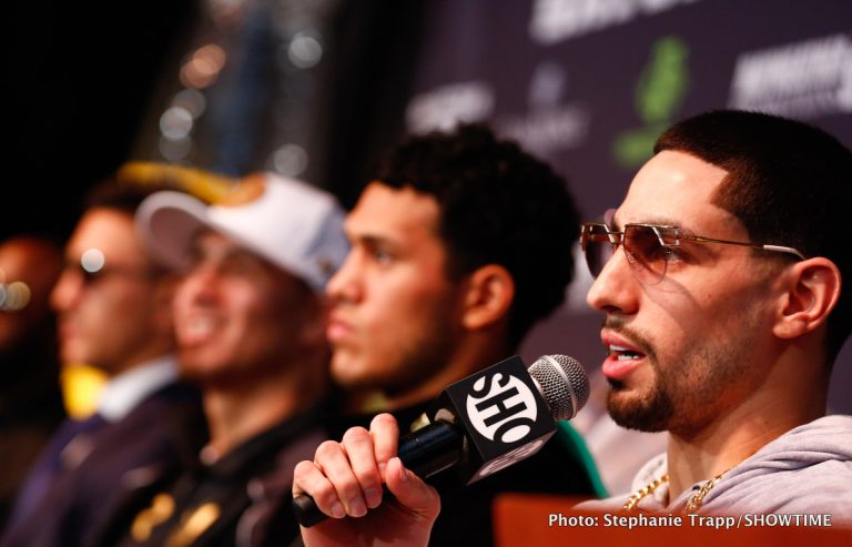 Image: Danny Garcia and Errol Spence mix it up on 12/5 in front of Live fans in Texas