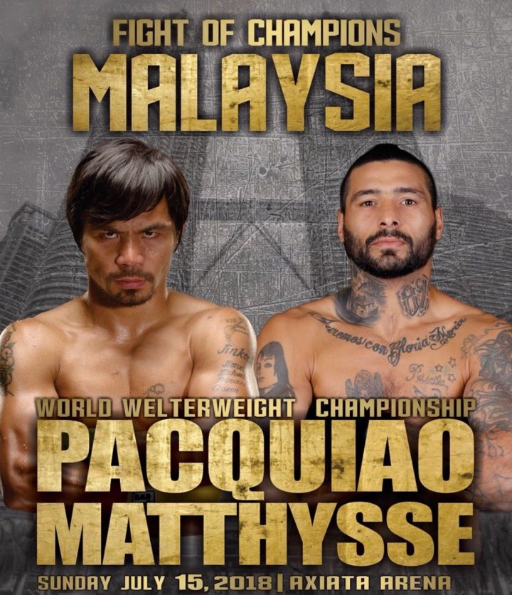 Image: Pacquiao says rumors of fight with Matthysse being postponed are untrue