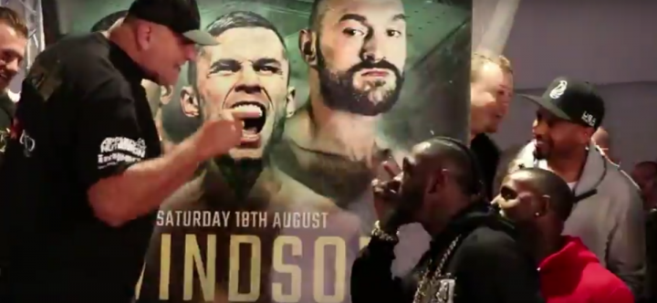 Image: Deontay Wilder crashes Tyson Fury’s weigh-in, argues with John Fury