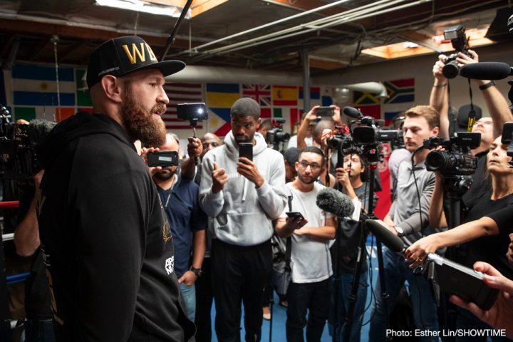 Image: Tyson Fury boots reporter for being a "hater" at media day workout