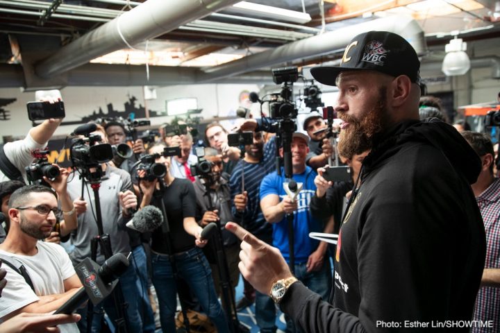 Image: Tyson Fury boots reporter for being a "hater" at media day workout