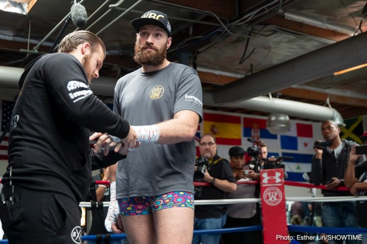 Image: Tyson Fury boots reporter for being a "hater" at media day workout