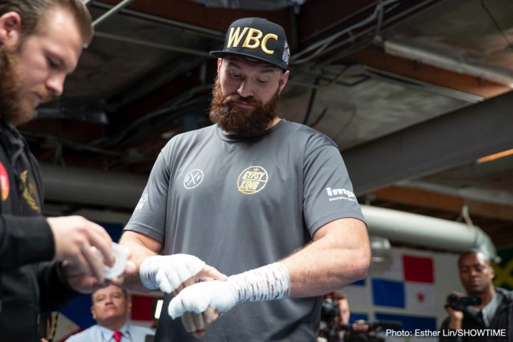 Image: Tyson Fury boots reporter for being a "hater" at media day workout