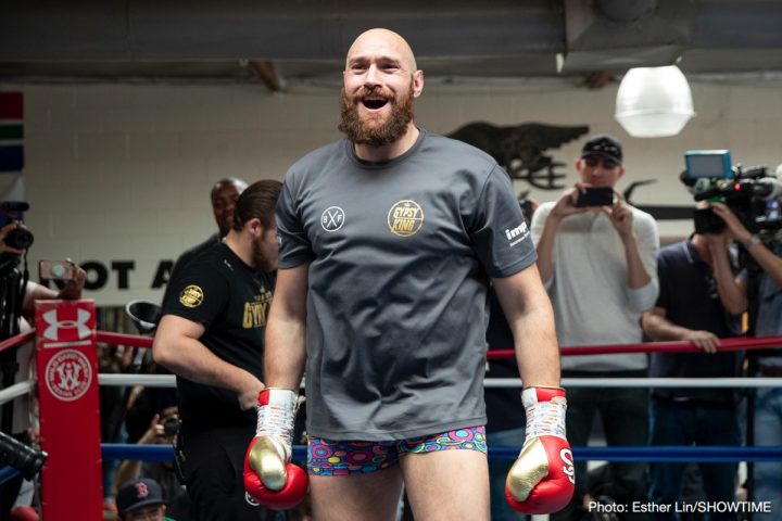 Image: Tyson Fury boots reporter for being a "hater" at media day workout