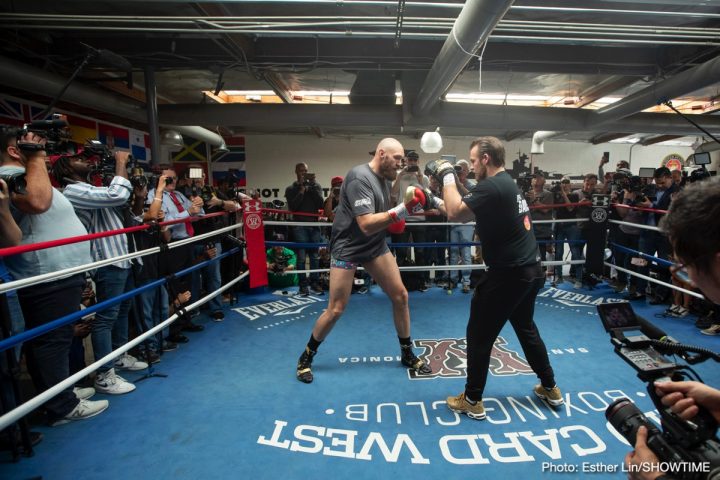 Image: Tyson Fury boots reporter for being a "hater" at media day workout