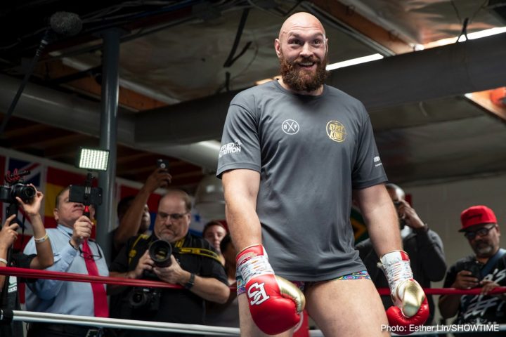 Image: Tyson Fury boots reporter for being a "hater" at media day workout