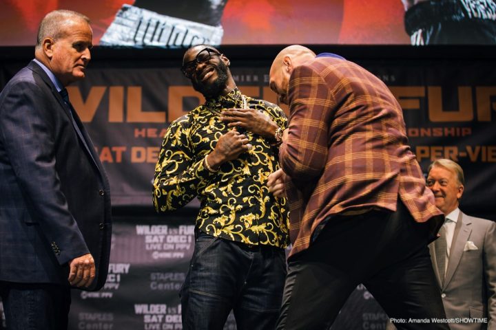 Image: Wilder, Fury brawl in Los Angeles at press conference