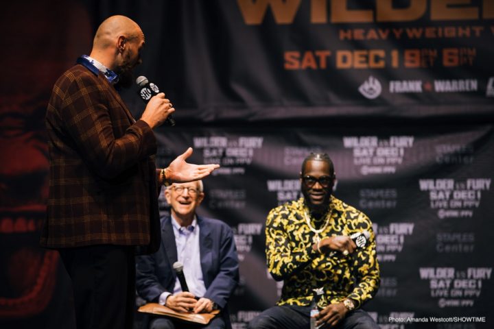 Image: Wilder, Fury brawl in Los Angeles at press conference