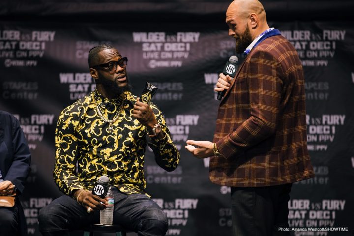 Image: Wilder, Fury brawl in Los Angeles at press conference