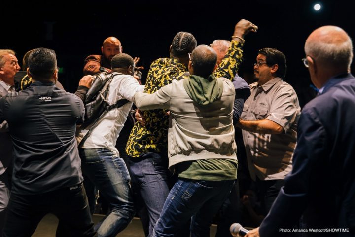 Image: Wilder, Fury brawl in Los Angeles at press conference