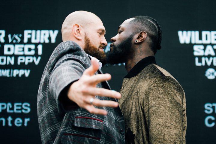 Image: Deontay Wilder gets in Tyson Fury's face