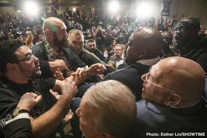 Image: Wilder and Fury scuffle at final press conference