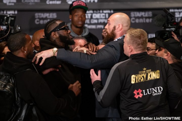 Image: Wilder and Fury scuffle at final press conference