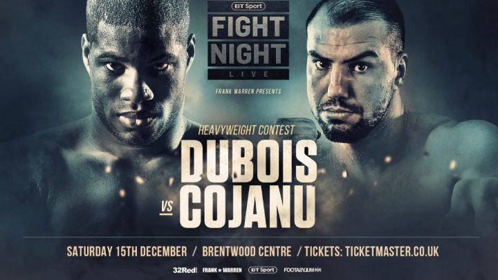 Image: Daniel Dubois faces Razvan Cojanu on December 15 at Brentwood Centre