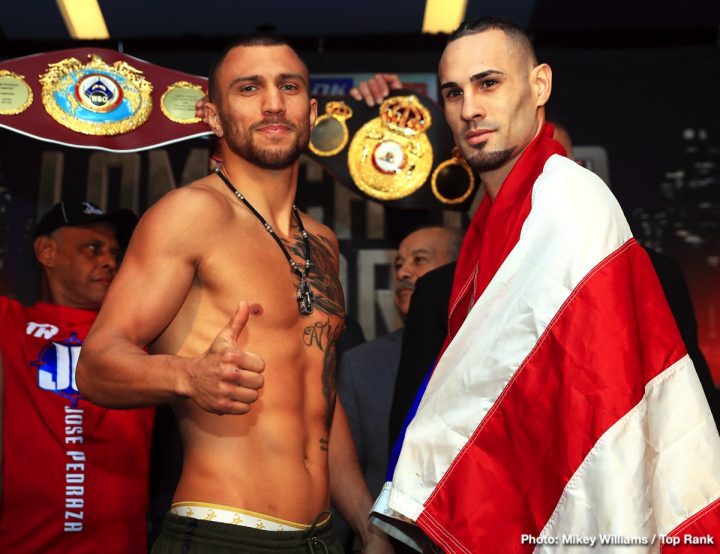 Image: PHOTOS: Lomachenko v Pedraza, Lopez v Menard, Isaac Dogboe Weigh In Results