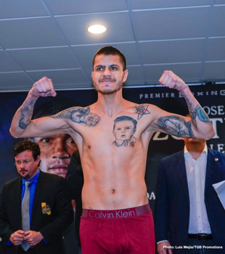 Image: Jose Uzcategui vs. Caleb Plant - Weigh-in results